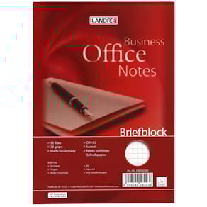Briefblock LANDRE kariert, A5, 50 Blatt, weiß