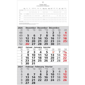 3-Monats-Wandkalender GÜSS, 12 Monatsblätter