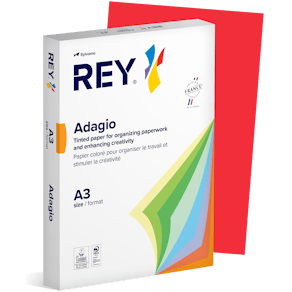 Färgat kopieringspapper Rey Adagio A3 80g 500/fp Red