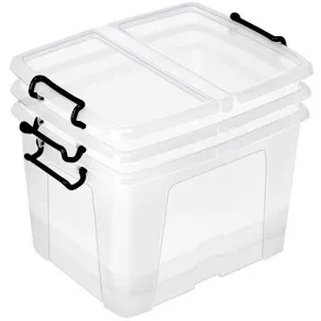Plastlåda STRATA 40L klar med lock PP