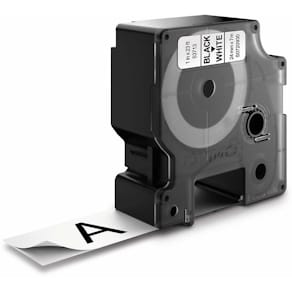Labeltape DYMO D1 sort på hvid, 5-pak