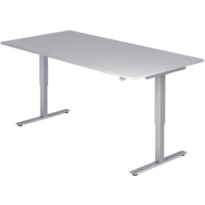 Schreibtisch HAMMERBACHER XMST19, 180x80 cm, grau, elektrisch höh