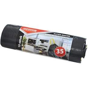 Vuilniszak Office Products, LDPE, 25 micron, 35 liter, zwart