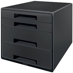 Schubladenbox Leitz Recycle CUBE, 4 Laden, schwarz