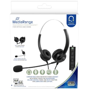 Headset MediaRange Stereo, schwarz/silber