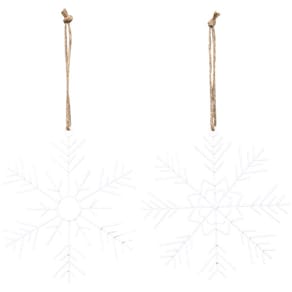 Dekoanhänger Schneeflocke, weiß, 2-fach sortiert