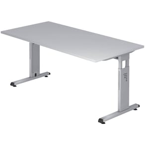Schreibtisch HAMMERBACHER OS16, 160 x 80 cm, grau, montiert