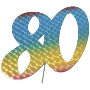 Jubiläumszahl Noname, 80, bunt, Draht ca. 20 cm