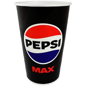 Drikkebæger Pepsi Max 30 cl, papir+PE sort/hvid, 1500 stk