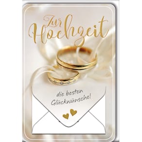 Glückwunschkarte Hochzeit, geprägt, bunt, mit Umschlag