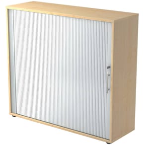 Rollladenschrank HAMMERBACHER 1733S RE, ahorn/silber, 120x40x110