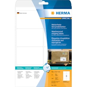 Folienetikett HERMA A4, 99,1x67,7 mm, weiß, 25 Blatt (200 Etik.)