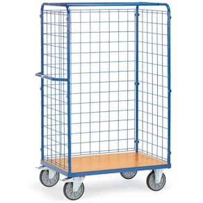 Transportwagen FETRA 1200x800mm, Drahtgitter, blau RAL 5007