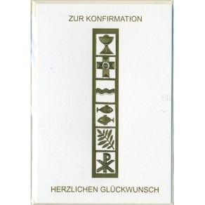 Glückwunschkarte Konfirmation, geprägt, mit Umschlag, bunt