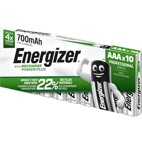 Akku AAA Energizer PowerPlus, 1,2 V, 700 mAh, 10 Stück, weiß/grün