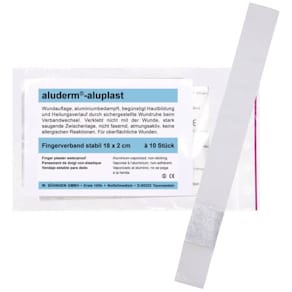 Fingerverband aluderm+silber aluderm-aluplast stabil, grau, 18 x 