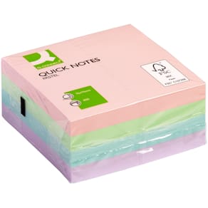 Haftnotizblock Q-CONNECT, 76 x 76 mm, Pastellfarben