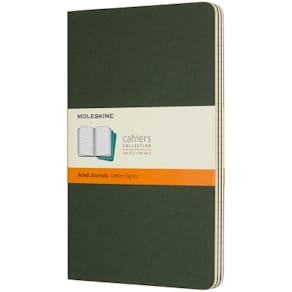 Cahier Journal Linjerad Large Grön 3-Pack