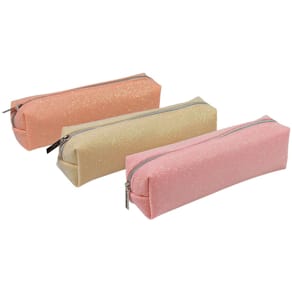 Schlampermäppchen DONAU Glitter, 1 Zipp, 3 Farben sortiert, 20x5,