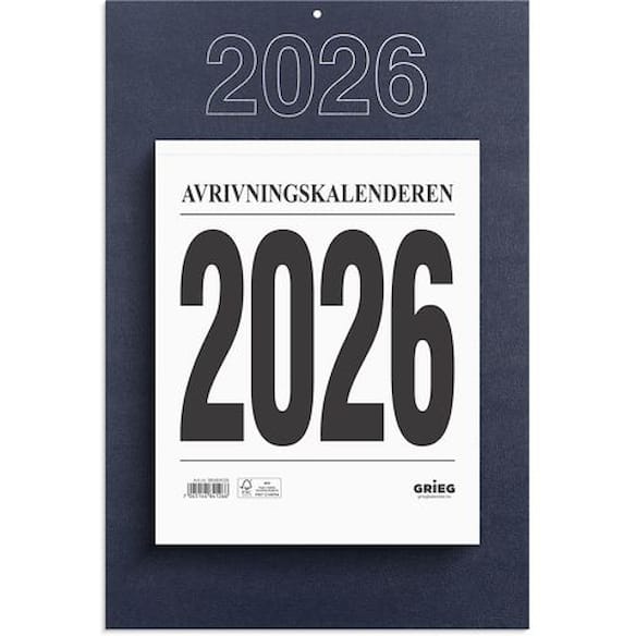 Avrivningskalender GRIEG 26 stor m/plate