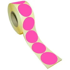 Etikett rund 40mm rosa 500/fp