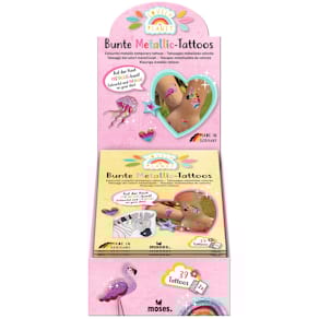 Tattoos MOSES Lovely Planet, Bunte Metallic-Motive, 2 Bögen, 39-t