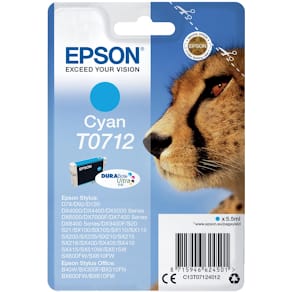 Inktcartridge Epson T0712, 345 pagina's, OEM C13T07124012, cyaan