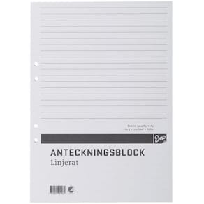 Limblock kortsida A4, linjerat, 100bl, 5st
