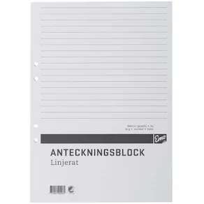 Limblock kortsida A4, linjerat, 100bl, 5st