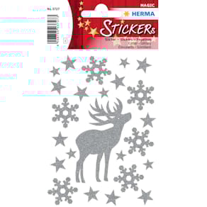 Schmucketikett HERMA Hirsch glittery, 24 Stück