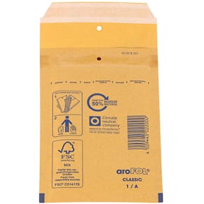 Luftpolstertasche AROFOL Gr.1/A, braun, 120x175 mm, 10 Stück