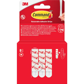 Kleefstrips Command, medium, wit, blister van 8 stuks