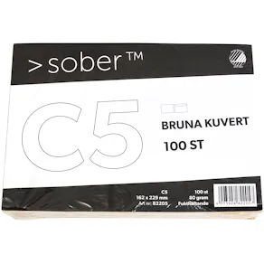 Konsumentförp Kuvert C5 fukth brun  (100)