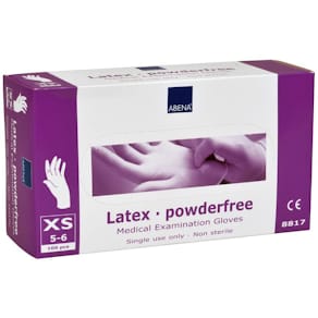Engångshandske Latex XS, Puderfri, 100/fp