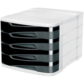 Schubladenbox CEP Ellypse 394X, hellgrau/schwarz, 4 Schubladen