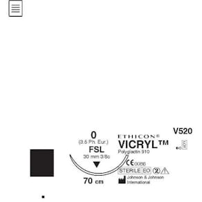 Sutur VICRYL 0 FSL 75cm 36/FP