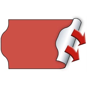 Prisetiketter METO 26x16 mm neonrød, 12 stk