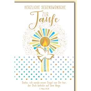 Taufkarte, geprägt, bunt, mit Umschlag