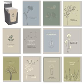 Trauerkarten, sortiert