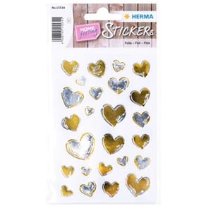 Herma stickers Creative hearts gold silver (1) 10st