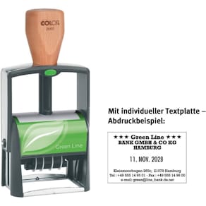 Selbstfärbestempel COLOP Green Line 2660, Platte + Datum