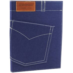 Notizbuch DONAU Jeans, blau, A5, kariert, 96 Blatt
