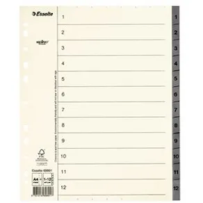 Pappregister Servo System A4+ 1-12 grå
