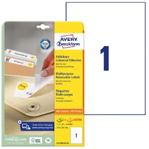 Etikett AVERY avtagbar 210x297mm (30)