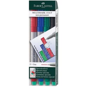 OH-Penna/Märkpenna Faber Castell 4set, fine, vattenlöslig