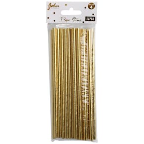 Sugerør JOKER papir gull (24)