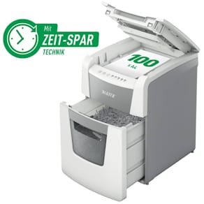 Aktenvernichter Leitz IQ Autofeed Small Office 100 P4, weiß