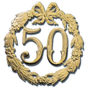 Jubiläumszahl DEMMLER, 50, gold, 24 cm, ohne Draht