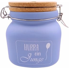 Spardose HERGO, Glas, Junge, blau