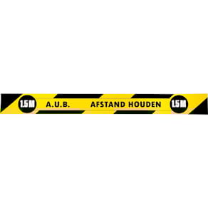 Vloersticker Gallery, houd 1,5 meter afstand, 80 x 8 cm, geel/zw